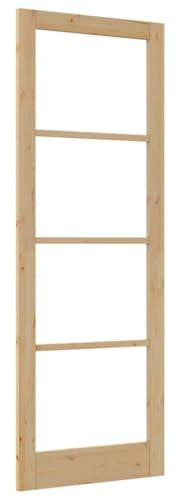vidaXL Puerta Interior 'Orkdal'Natural con Vidrio 83 x 232cm, Minimalista, de Panel de Madera Sólida, Ideal para Cualquier Habitación de un Hogar Moderno, Rectangular, de Pino Contemporáneo