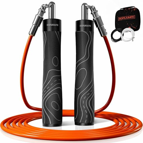 Ropejumpr Springseil mit Gewicht – Verstellbares Heavy Rope Set Für HIIT, Krafttraining & Fettverbrennung – Inklusive 3 austauschbaren Kabeln und Aufbewahrungstasche