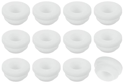 QUARKZMAN 12 Pezzi Passacavo Gomma, Diametro Montaggio 10,5mm, ID 7,5mm Tappo per Foro Firewall Scatto Gommini Passacavo Anti-Graffio per Cavi Elettrici Cablaggio Scatola Elettrica, Bianco