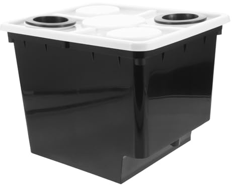 ORFOFE Soilless Cultivation Barrel for Greenhouse Durable Hydroponic Planting Bucket Easy Assembly Vegetable Fruit Nursery Box Black with Lid for Balcony Garden Use
