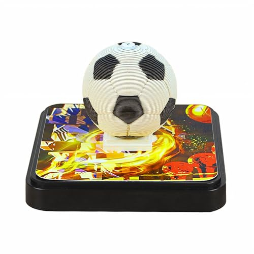 MIFXIN Calendrier de bureau 2026 3D avec lumière LED - Bricolage de papier - Décoration de bureau - Cadeau de Noël, décoration de bureau (football)