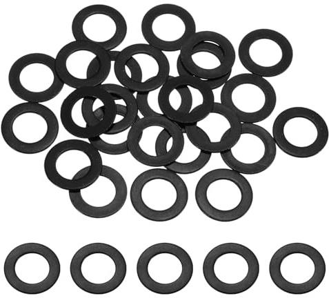 QUARKZMAN 20Pz Rondelle Piatte M10 ID x 16 mm OD, Rondelle Acciaio Inox 304 Metalliche Zincate Nero Anelli di Tenuta Rondella Metallo Guarnizioni Per Viti e Bulloni