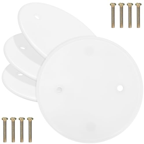Ipetboom Lot de 4 Caches-Plaques Électriques Ronds en Polypropylène 10 CM Protection Murale et Plafond pour Rénovation Intérieure Résidentielle et Commerciale