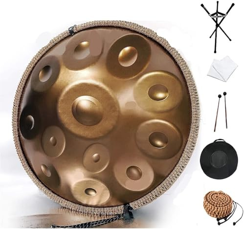 Handpan Drum 432 Hz/440 Hz 12-Noten-Handpan-Trommelinstrument D-Moll 22 Zoll Yoga-Musiktrommel For Anfänger Meditation Stahlzungentrommel(12 notes 440Hz)