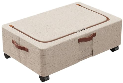 Amagogo Contenitore portaoggetti sottoletto con Ruote, Multiuso, Professionale, di, per Libri, Giocattoli, Vestiti, Coperte, 40x30x15 Cm