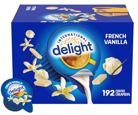 International Delight, French Vanilla, Single-Serve Coffee Creamers, 192 Count (Pack of 1), Shelf Stable Non-Dairy Flavored Coffee Creamer, Great for Home Use, Offices, Parties or Group Events