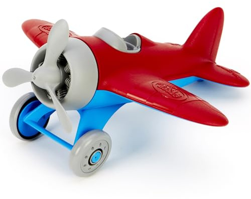 Green Toys Airplane, Red/Blue - Pretend Play, Motor Skills, Kids Flying Toy Vehicle. No BPA, phthalates, PVC. Dishwasher Safe, Recycled Plastic, Made in USA.