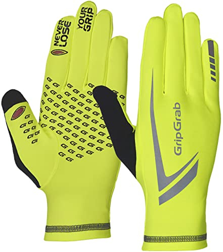 GripGrab Running Expert Vollfinger Winter Touchscreen Laufhandschuhe Jogging Handschuhe Laufen Hi-Vis Hoch Sichtbar