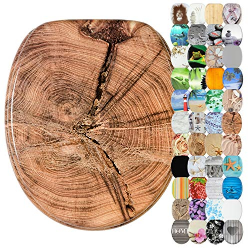 Sanilo WC-Sitz mit Absenkautomatik I Hochwertiger Toilettensitz aus Holz I Toilettendeckel in verschiedenen Motiven (Old Tree)