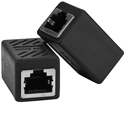 2 UNIDS RJ45 Red LAN Adaptador Acoplador Ethernet Extensor de Red Hembra a Hembra Conector