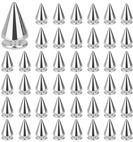 XAVSWRDE 100 Stück Ziernieten Set Punk Nieten silber Metall Killernieten Rostfrei Ziernieten Schraubnieten Spitz für Taschen, Lederband, Kleidung, Schuhe