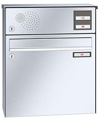 RENZ/Basic B/Aufputz-Briefkastenanlage Wand-Briefkasten / V4A-Edelstahl/Volumen 17 L/Sprechsieb Oben/Dein-Briefkasten.de