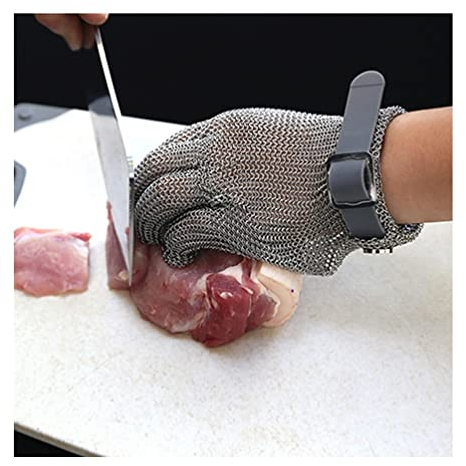 Gant Anti Coupure Gants résistants aux coupures de Cuisine de Cuisine, Gants de Fil métalliques Lourds, commun aux Mains Gauche et Droite (Color : 1pcs/XS)