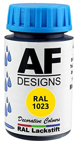 Alex Flittner Designs Lackstift RAL 1023 VERKEHRSGELB seidenmatt 50 ml Holz | Lackstift RAL 1023 VERKEHRSGELB seidenmatt 50 ml Holz