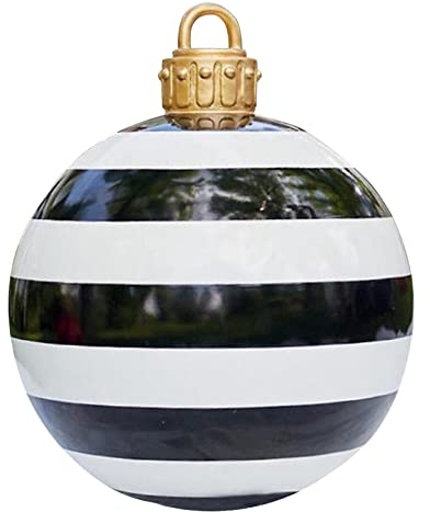 Poo4kark Merry Christmas Weihnachtsschmuck 23,6-Weihnachtskugeln Outdoor-Atmosphäre PVC Aufblasbare Spielzeuge für Zuhause Weihnachten Festliche Geschenkkugeln Weihnachten (White, One Size)