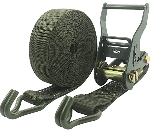 YlobdolY Spanngurte für Anhänger, Ratsche, Spanngurte mit Haken, Spanngurt, Automobil, Ladung, LKW-Spanner, 3,8 cm dickes Doppelhakenseil, 20 m