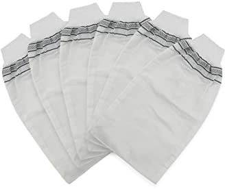 Peelinghandschuh Hamam Kese Set 12 Stk. dünn, schwarzer Rand, elastischer Bund, für die Anwendung im Gesicht, Dekolleté und bei empfindlicher Haut