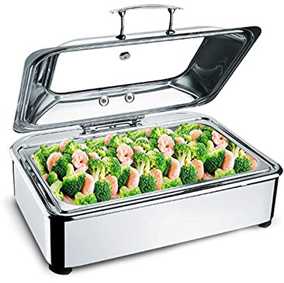 Buffet Heizung und Server, Lebensmittelheizung Heizschale für heiße Platte aus Edelstahl - Scheuerschale für Buffet und Partys heiße Platten, um Essen warm Platz (Rechteck) Dekoration