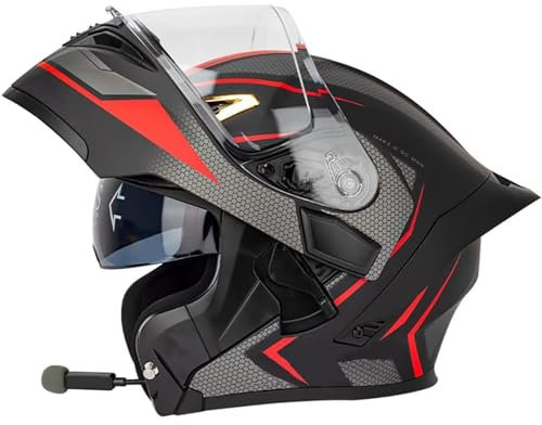 Bluetooth Modular Motorcycle Helmet, ECE/DOT Certified Motorcycle Helmet with Built-in Speaker Microphone for Auto-response