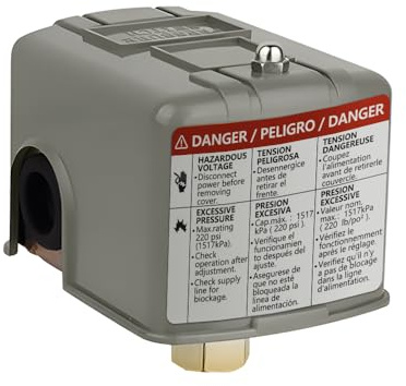 Water Pressure Switch 40-60psi Well Pump Pressure Switch Electric Auto Control Adjustable Differential 1/4 Female NPT