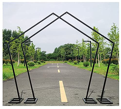 Arbours, Garden Arbours, Metal Arch, Wrought Iron Pentagonal Arch Stage Background Decoration Shelf Used for Weddings, Bridal Parties, Various Events,Single (Rose pair)