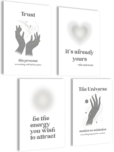Aura Poster Set Aura Bilder Trust the Universe Aesthetic Style Preppy Room Decor Y2K Poster Ästhetik Yoga Gesetz der Anziehung Manifestation Set