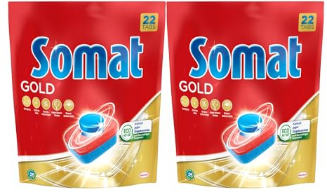 Somat Gold Spülmaschinen Tabs, 352 Tabs (2x 176 Tabs), Geschirrspül Tabs für strahlend sauberes Geschirr auch bei niedrigen Temperaturen, Extra-Kraft gegen Eingetrocknetes