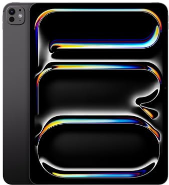Apple iPad Pro 13'': Chip M4 Progettato per Apple Intelligence, display Ultra Retina XDR, 256GB, fotocamera frontale e posteriore da 12MP, Wi-Fi 6E, un giorno intero di batteria – Nero siderale