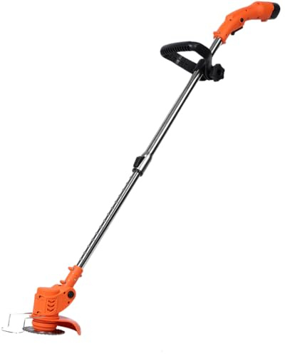 Rasentrimmer mit Akku, 12V Akku Freischneider mit 2000 mAh Eingebauter Akku, Teleskopstab Elektrisch Rasentrimmer, 450W Leistungsstarker Motor & Handgeführter (450, Volt)