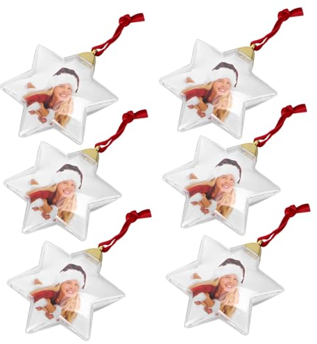 HOMOCONO 6stücke Foto Rahmen Ornamente Transparente Foto-Kugeln Für Kreative Party-Dekoration Hängende Und Festliche Bastelideen