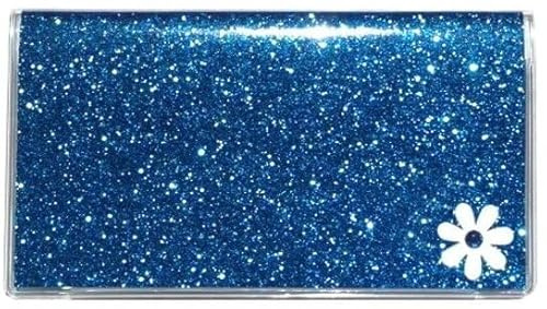 3 Year Pocket Calendar Planner with Free Note Pad, Bling Glitter Floral Flowers (Blue with White, 2026-2028)