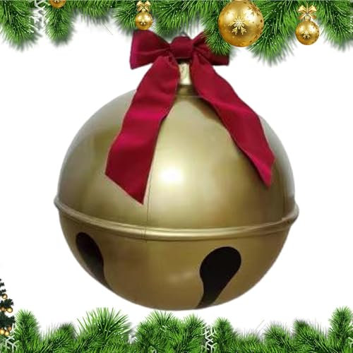 Weihnachtskugeln Außen Deko - Aufblasbare Weihnachtsglocken | Glocke Deko Kugel zum Aufhängen | Große Weihnachtskugeln Ornamente für Weihnachten, Outdoor, Hof,