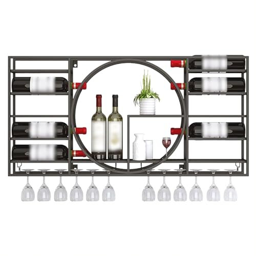 Moderno portabottiglie da parete, mensola da bar a muro, portabicchieri, mensole da bar, portabottiglie di vino, scaffale espositivo, portabottiglie, mensola da parete rustica, per la decora