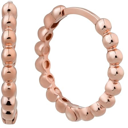 Ardeo Aurum Damen Creolen-Ohrringe aus 375 Gold 14 mm Kugeln rund Roségold