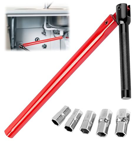 UESDU Standhahnmutterschlüssel, Standhahnschlüssel Set 8-13mm Wasserhahn Schlüssel Universalwerkzeug Wasserhahn Montagewerkzeug, für Waschbeckenarmatur Sanitärinstallationen
