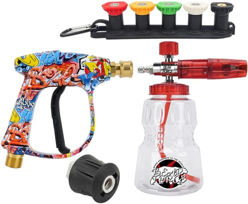 BEAR FORCE Pistola a spruzzo per idropulitrice M22- ID14MM e set lancia schiuma neve per Lavor, per Vax, per Elitech, per lavaggio auto, per pulizia auto