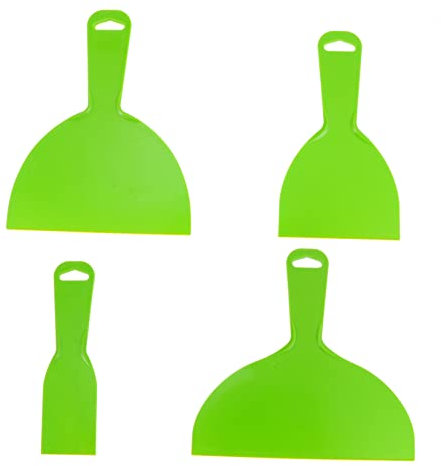 Gadpiparty 4 Stück Schaufel Schaber Schwamm Bodenreiniger Wischmop Wandgemälde Mopps spatel rakel scrapper spatula werkzeug flexible Spachtelmesser Tapetenentferner für Fenster Plastik Green
