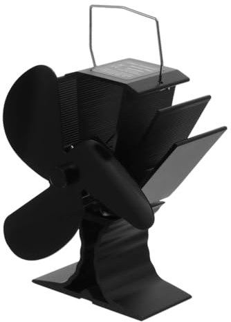 ABOOFAN 4 Fan Termico Ventilatori Della Stufa Ventilatori Per La Casa Termoventilatore Per Caminetto Ventola Di Potenza Termica Ventilatore Del Domestico Black Metallo