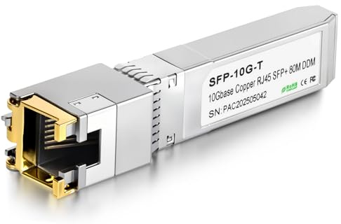 OFFCUP 10GBase-T SFP+ Transceiver, 10Gb Kupfer SFP+ Modul, Cat.6a/7, bis zu 80m, Kompatibel mit Cisco SFP-10G-T-S, Ubiquiti UF-RJ45-10G MikroTik S+RJ10 Netgear TP-Link Supermicro Supermicro D-Link