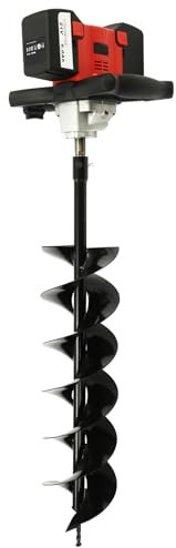 KiwiHood 2000W Cordless Earth Auger Electric Post Hole Digger with 2x6.0Ah Batteries, Heavy-Duty Post Hole Digger for Fencing, Tree Planting & Construction, 6-Speed Adjustable & 15x80cm Drill Bit