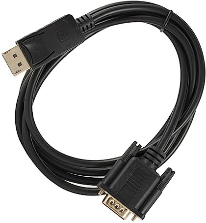 DOITOOL Câble Displayport vers Vga 1,8 Mètre pour Moniteur Et Projecteur, Adaptateur Haute Vitesse Compatible Pc Portable Et Bureau, Transmission Vidéo HD Compacte Couleur Noire