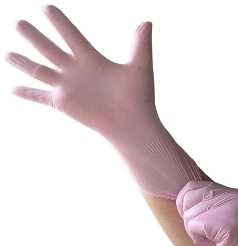 PBHOVIITG Guantes de nitrilo desechables, color rosa claro, impermeables, antiestáticos y duraderos, for utensilios cocina, 100/50/20 unidades(20PCS,S)