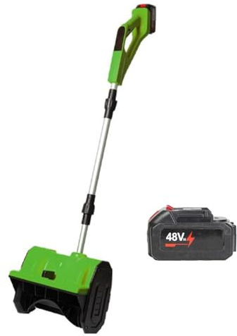 PLSZLL Quitanieves eléctrico Plegable inalámbrico, 8 m de Alcance, 28 cm de Ancho, 14 cm de Altura, dirección Ajustable, Ligero, de Mano (Verde, 48 VH)