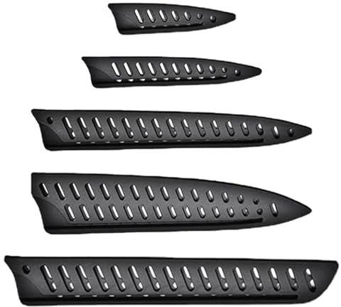 Kitchen Knife Sheath Set – 5 Pack Universal Knife Guard Sleeves – Blade Cover Protectors for Chef Bread Paring Utility Knives – Fits 10 Inch 8 Inch 5 Inch 3.5 Inch Blades