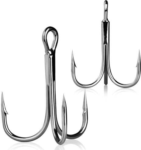 9KM DWLIFE Lot de 20 hameçons triples Matériel de pêche en mer 14#-1#