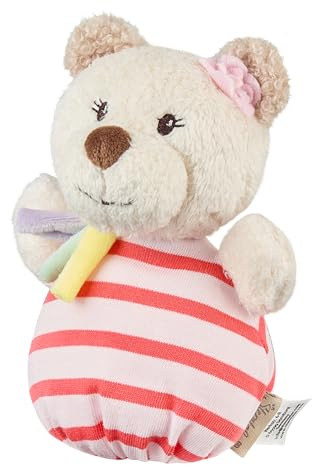 Sterntaler Knuddelsäckchen Bär Betty aus weichem Flausch und Jersey, Babyspielzeug mit Rasselball und Knisterpapier, 13 × 9 × 9 cm – cremeweiß