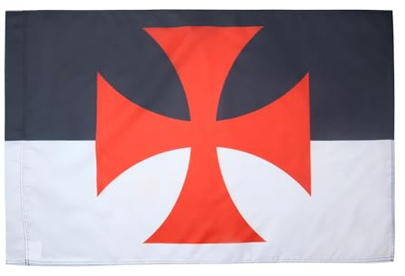 AZ FLAG Bandiera Beauceant cavalieri Templari 150x90 cm Asola | Uso interno ed esterno bandiera decorativa gonfalone baussant doppie cuciture e bordi rinforzati con guaina per asta