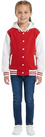 A2Z 4 Kids Mädchen Jungen B.B Kapuzenjacke Unifarben Varsity Klassisch Baseball Stil Leicht Bequem Casual Sportlich Mantel Für Kinder Neu Alter 2-13 Jahre