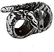 NKlaus Bijoux de cheveux Perle de barbe Serpent Argent massif 925 Deux trous Perle bouclée 6453