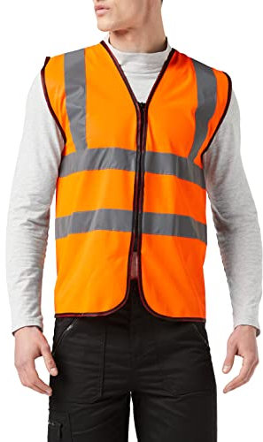Supertouch 32382 Zipped Hi Vis Vest, Medium, Orange